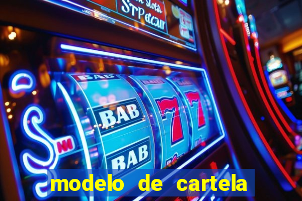 modelo de cartela para bingo