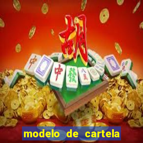 modelo de cartela para bingo