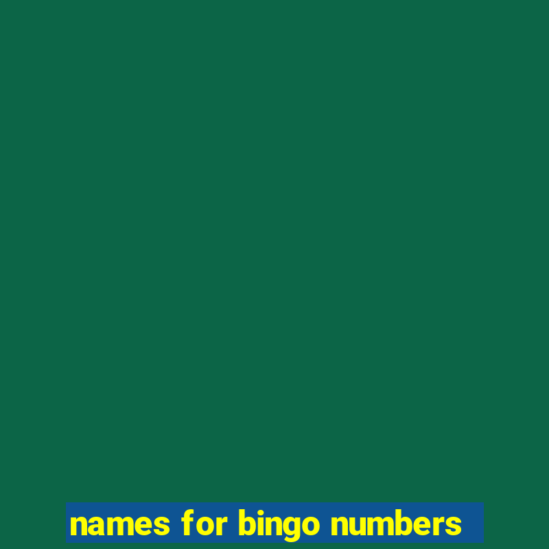 names for bingo numbers