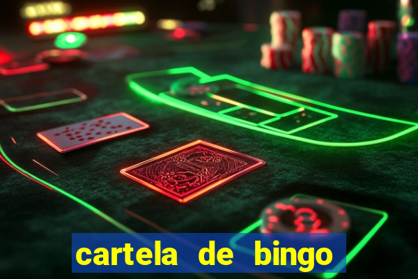 cartela de bingo cha de bebe