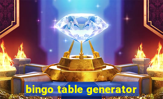 bingo table generator