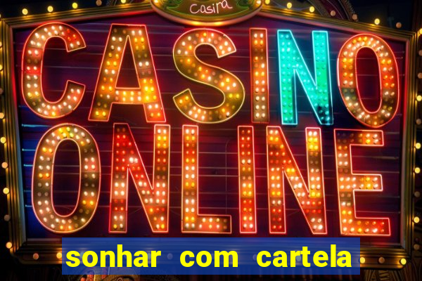 sonhar com cartela de bingo